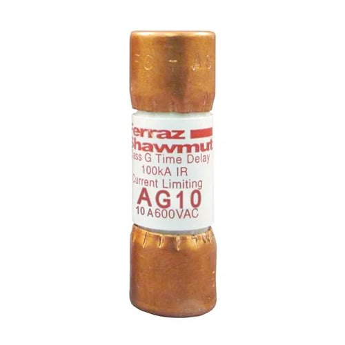 Mersen AG10, Low Voltage UL/CSA Fuse, Class G, Time-Delay, 600VAC, 10A, Ferrule Type