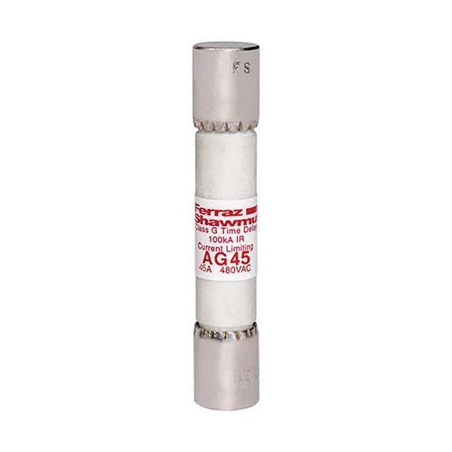 Mersen AG45, Low Voltage UL/CSA Fuse, Class G, Time-Delay, 480VAC, 45A, Ferrule Type
