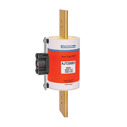 Mersen AJT250EI, Low Voltage UL/CSA Fuse, Class J, Time Delay, 600VAC/500VDC, 250A, Blade Type, EI Indicator