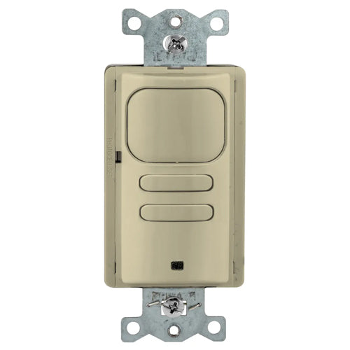 Hubbell AP2000I22, Wall Switch Occupancy/Vacancy Sensor, Adaptive Passive Infrared, Dual Circuit, 2 Buttons for Manual/Auto Control, 120/277V AC, Ivory