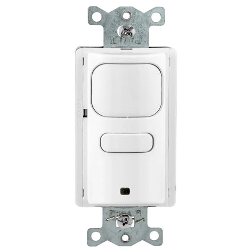 Hubbell AP2000W1, Wall Switch Occupancy/Vacancy Sensor, Adaptive Passive Infrared, Single Circuit, 1 Button for Manual/Auto Control, 120/277V AC, White