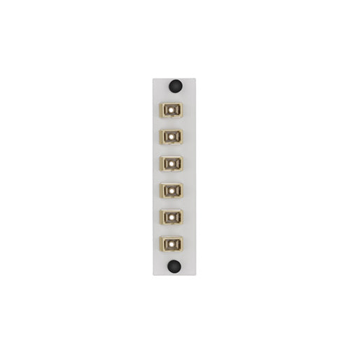 Leviton APLW6-SCM, LIGHTSPACE 6-Pack Fiber Adapter Plate, SC Multimode Adapters (Beige), Phosphor Bronze Sleeve, 6 Fibers, White