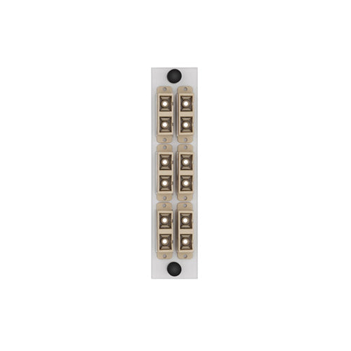 Leviton APLW6-SDM, LIGHTSPACE 6-Pack Fiber Adapter Plate, SC Duplex, Multimode Adapters (Beige), Phosphor Bronze Sleeve, 12 Fibers, White