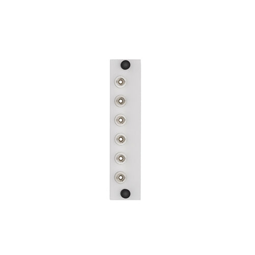 Leviton APLW6-STS, LIGHTSPACE 6-Pack Fiber Adapter Plate, ST Single-Mode Adapters, Zirconia Ceramic Sleeve, 6 Fibers, White
