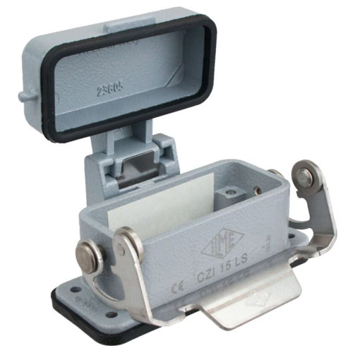 Techspan APML10SC, A Series Panel Mounting Base with Metal Cover, 10P+Ground, Single Lever, IL-Type Locking, Metal Type