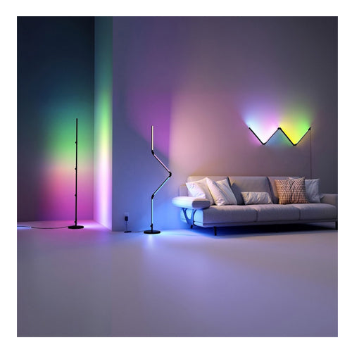 Canolight ART-Fold-24-BL, Smart Foldable RGBW LED Floor Lamp, 100-240VAC, 24W, RGB + WW 2700K, Dimmable, Black