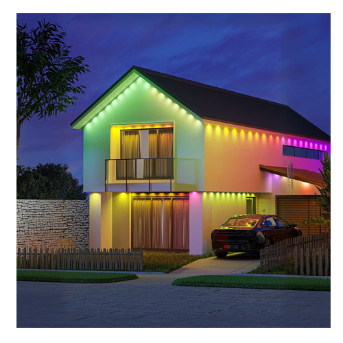 Canolight ART-STRING-50, Smart Permanent Outdoor String Light, RGBICW, 30W, 900LM, 50ft, 30pcs Light Heads, IP65, Controlled by Tuya App