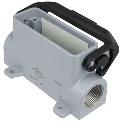 Techspan AS1L16S4, A Series Surface Mount Base, 1 Port, 16P+Ground, Single Lever, PG16 Thread, Tall, IL-Type Locking, Metal Type