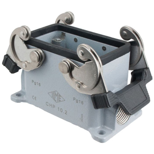 Techspan AS2L32D6, A Series Surface Mount Base, 2 Ports, 32P+Ground, Double Levers, PG29x2 Thread, C-Type Locking, Metal Type