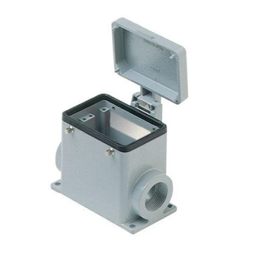 Techspan AS1P32DC5, A Series Surface Mount Base with Metal Cover, 1 Port, 32P+Ground, Pegs for Double Levers, PG21 Thread, C-Type Locking, Metal Type
