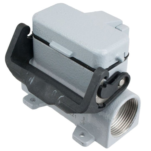 Techspan AS2L10SC11, A Series Surface Mount Base, 2 Ports, 10P+Ground, Dust Cover Attached, Single Lever, 3/4''x2 NPT Thread, Metal Type