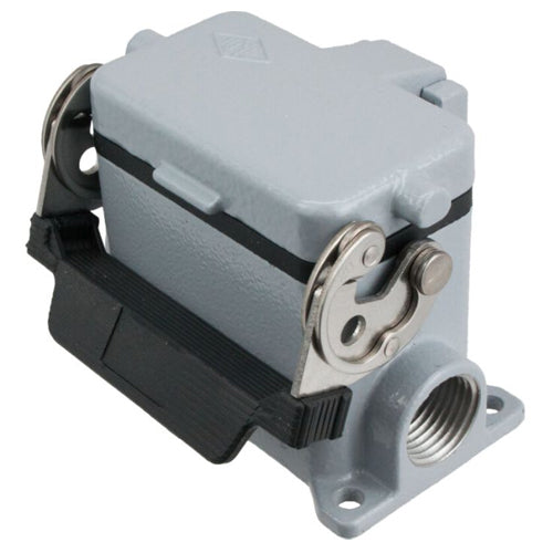 Techspan AS2L16S10, A Series Surface Mount Base, 2 Ports, 16P+Ground, Single Lever, 1/2''x2 NPT Thread, Metal Type