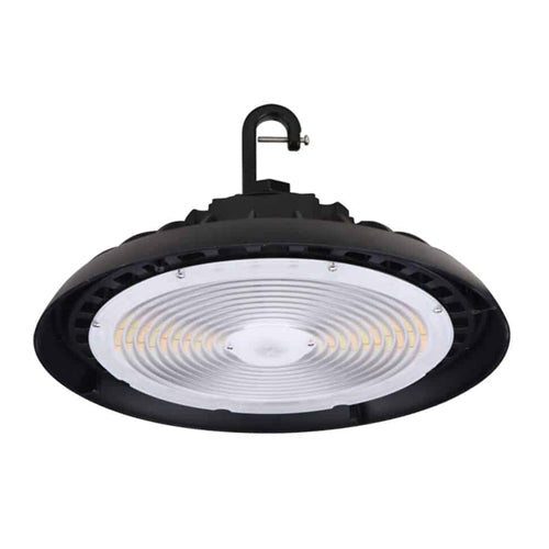 Votatec AST-HB23-300WF1BT2C1-BH35/40/50WD, LED High Bay UFO Light with Plug for Sensor, CCT & Watt Adjustable, 300/270/240W, 120-347VAC, 35500/40000/44400LM, 3500/4000/5000K, Dimmable, Black