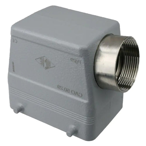 Techspan ASTP32D11, A Series High Construction Hood, Side Entry with Adapter, 32P+Ground, Pegs for Double Levers, 3/4'' NPT Thread, Tall, C-Type, Metal