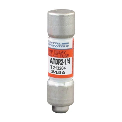 Mersen ATDR2-1/4, ATDR Class CC Time-Delay Fuse, 600VAC/300VDC, 2.25A, Ferrule Type