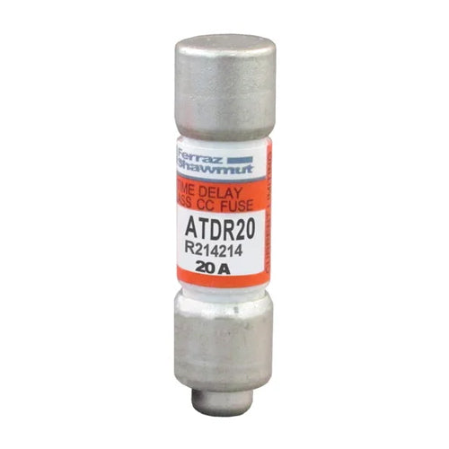 Mersen ATDR20, ATDR Class CC Time-Delay Fuse, 600VAC/300VDC, 20A, Ferrule Type