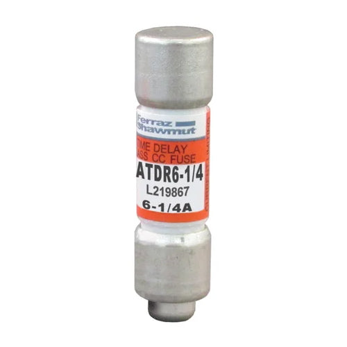 Mersen ATDR6-1/4, ATDR Class CC Time-Delay Fuse, 600VAC/300VDC, 6.25A, Ferrule Type