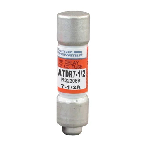 Mersen ATDR7-1/2, ATDR Class CC Time-Delay Fuse, 600VAC/300VDC, 7.5A, Ferrule Type
