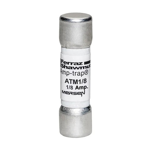 Mersen ATM1/8, Midget Fast-Acting ATM Fuse, 600VAC/DC, 0.125A, Ferrule Type