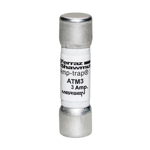 Mersen ATM3, Midget Fast-Acting ATM Fuse, 600VAC/DC, 3A, Ferrule Type