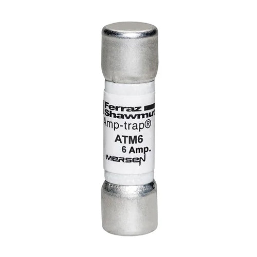 Mersen ATM6, Midget Fast-Acting ATM Fuse, 600VAC/DC, 6A, Ferrule Type