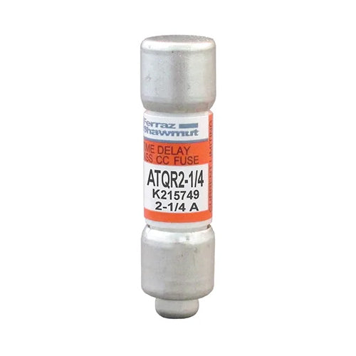 Mersen ATQR2-1/4, Class CC ATQR Time-Delay Fuse, 600VAC/300VDC, 2.25A, Ferrule Type