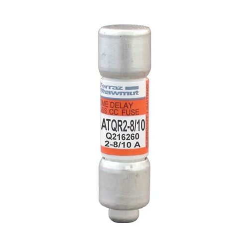 Mersen ATQR2-8/10, Class CC ATQR Time-Delay Fuse, 600VAC/300VDC, 2.8A, Ferrule Type