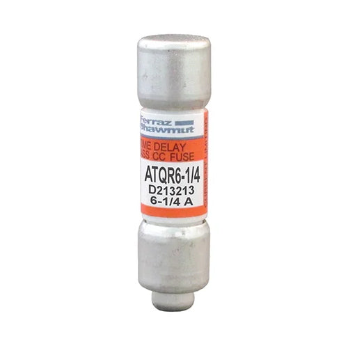 Mersen ATQR6-1/4, Class CC ATQR Time-Delay Fuse, 600VAC/300VDC, 6.25A, Ferrule Type