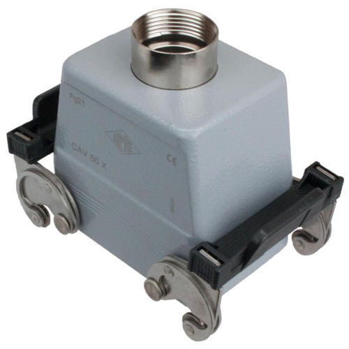 Techspan ATTL32D11, A Series High Construction Hood, Top Entry with Adapter, 32P+Ground, Double Levers, 3/4'' NPT Thread, C-Type Locking, Metal