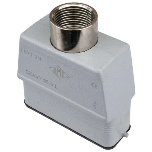 Techspan ATTP10S10, A Series High Construction Hood, Top Entry with Adapter, 10P+Ground, Pegs for Single Lever, 1/2'' NPT Thread, IL-Type Locking, Metal