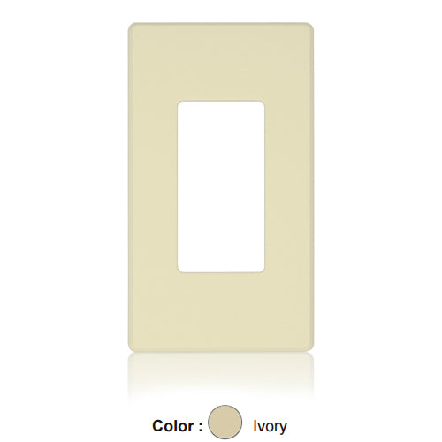 Leviton AWP0F-10I, Renoir II Wallplate for Use with 1 Narrow Dimmers and 0 Wide Dimmers with NO Fins Removed, Single Gang, Ivory