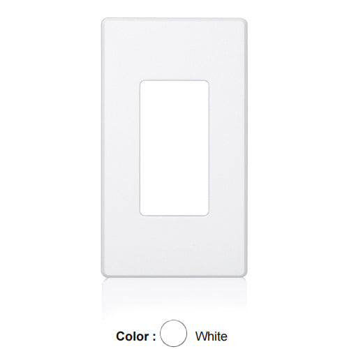 Leviton AWP0F-10W, Renoir II Wallplate for Use with 1 Narrow Dimmers and 0 Wide Dimmers with NO Fins Removed, Single Gang, White