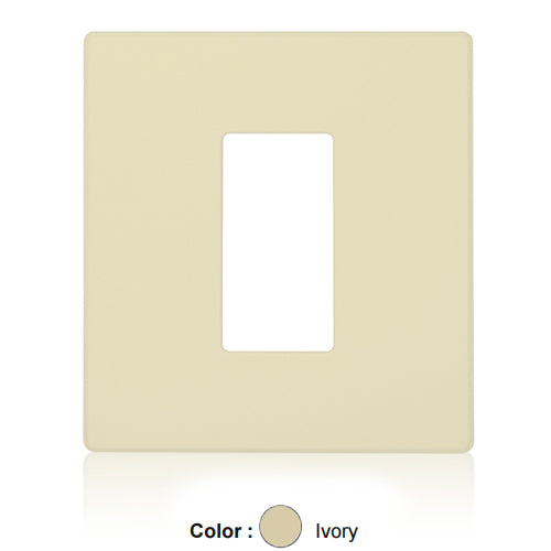 Leviton AWP0F-1I, Renoir II Wallplate for Use with 0 Narrow Dimmers and 1 Wide Dimmers with NO Fins Removed, Single Gang, Ivory
