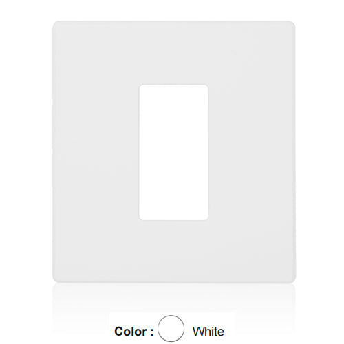 Leviton AWP0F-1W, Renoir II Wallplate for Use with 0 Narrow Dimmers and 1 Wide Dimmers with NO Fins Removed, Single Gang, White