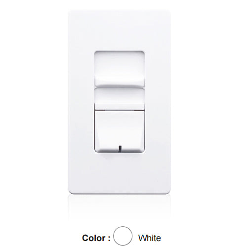 Leviton AWSMT-MBW, Renoir II Preset Slide Dimmer, Incandescent and Magnetic Low-Voltage, 1000/1917/2038 W/VA, 120/230/277 VAC, Neutral Required, White