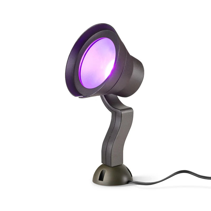 Almas Lighting FL-PC5W-604-RGBW, ALMAS Onyx F4 Low-Voltage Mini Flood Light, 5W, 500 Lumens, RGBW with Bluetooth Control, 65° Beam Angle, PVC Chocolate