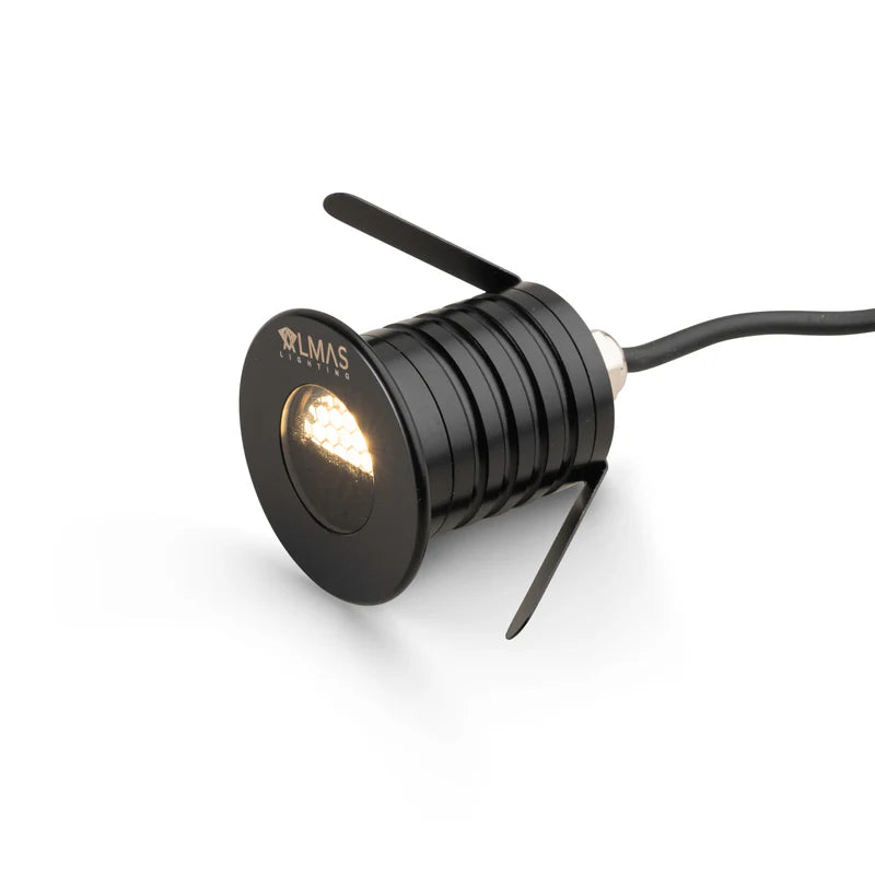 Almas Lighting DK-MB3W-503-3000K, ALMAS Barite D3 Deck Light, 3W, 195 Lumens, 3000K Warm White, 30° Beam Angle, Metal Black