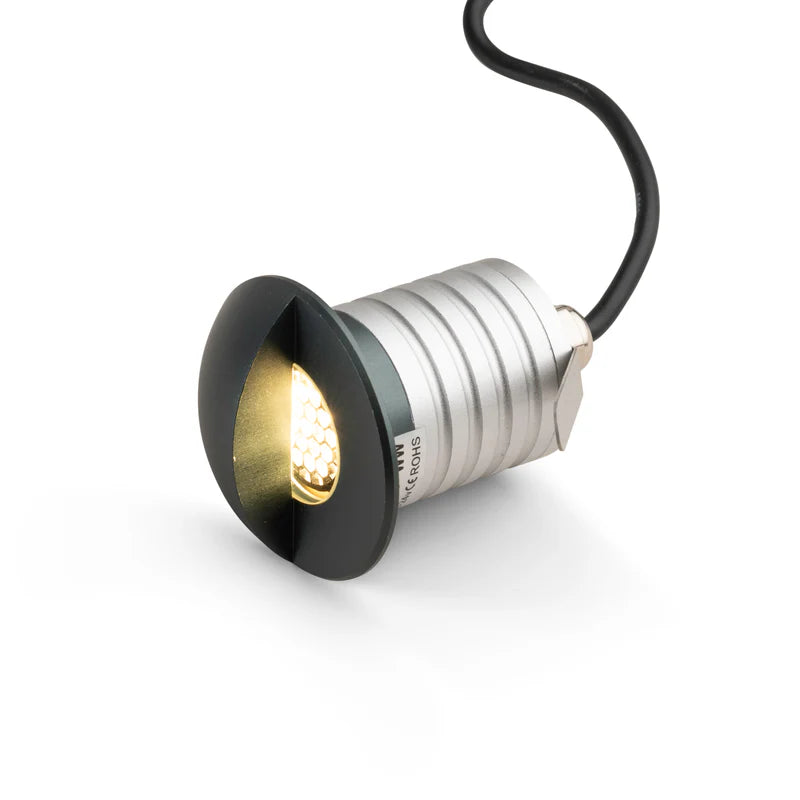 Almas Lighting DK-MG3W-504-3000K, ALMAS Barite D4 Deck Light, 3W, 195 Lumens, 3000K Warm White, 30° Beam Angle, Metal Gray