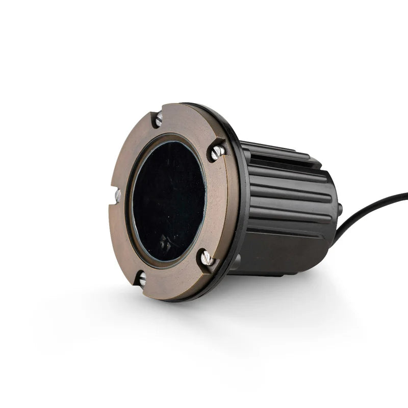 Almas Lighting WE-LB-701-NL, ALMAS Kyanite WE1 In-Ground Well Light, 4W, 450 Lumens, 2700K Warm White, Light Bronze, No Lamp