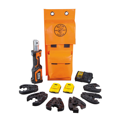 Klein Tools BAT20-7T14, Battery-Operated Cutter/Crimper Kit, 2 Ah