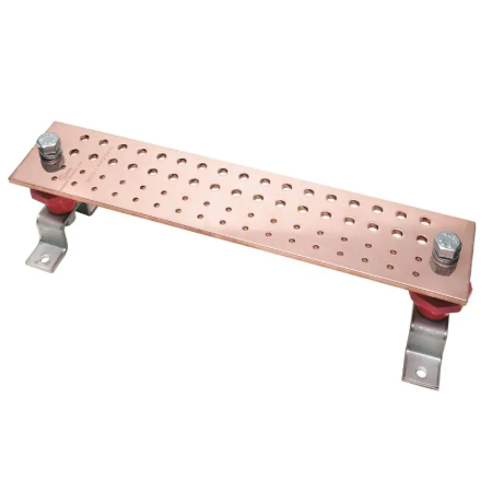Burndy BBB14420J, Bare Copper Busbar, 1/4"x4"x20", 68 Holes