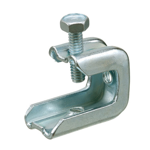 Arlington BC25, Plated Steel Beam Clamp, 75lbs Static Load Rating, 1/4-20 Threaded Rod Size, Trade Size 1", 25 Packs