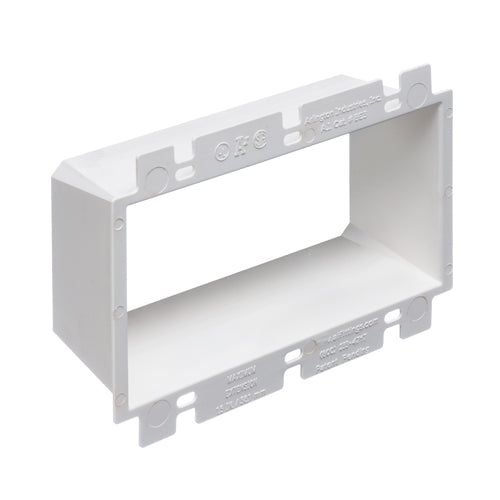 Arlington BE3, 3-Gang, Plastic Box Extender, Extends the Box up to 1-1/2", White