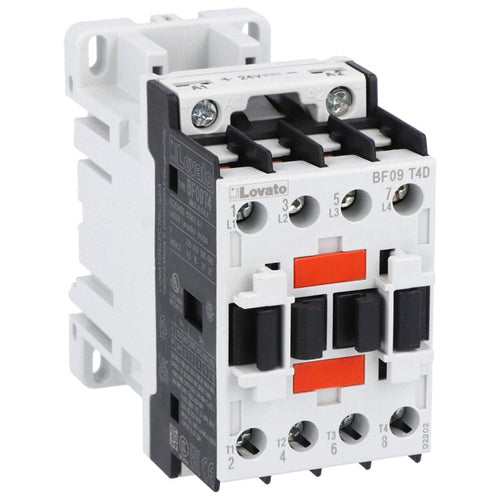 Lovato BF09T4D024, BF Series Four-Pole Contactor, IEC Operating Current Ith (AC1) = 25A, DC Coil, 24VDC, 4NO