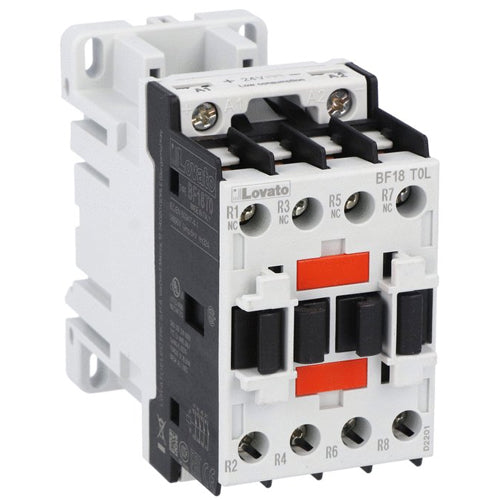 Lovato BF18T0L024, BF Series Four-Pole Contactor, IEC Operating Current Ith (AC1) = 32A, DC Coil Low Consumption, 24VDC, 4NC