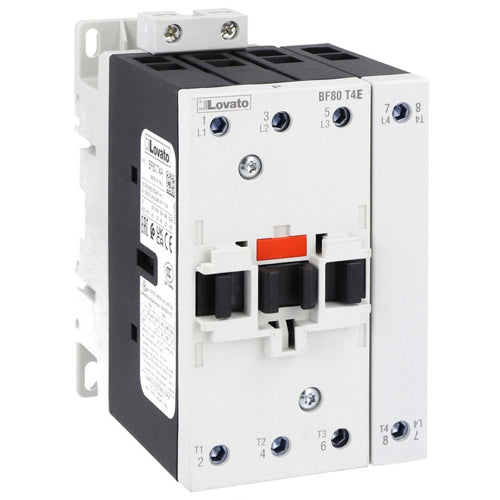 Lovato BF80T4E230, BF Series Four-Pole Contactor, IEC Operating Current Ith (AC1) = 115A, AC/DC Coil, 100...250VAC/DC, 4NO