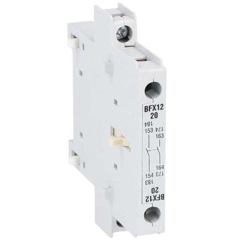 Lovato BFX1220, Auxiliary Contact with Side Mounting, Screw Terminals, For BF00, BF09...BF150 Series Contactors, 2NO