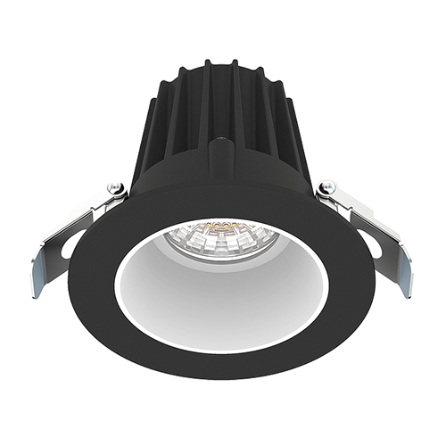 Lotus JXL-COB02-R09W-5CCT-BK-2RR-SM-WH, 2" Round Black Recessed Economy LED, 120VAC, 9W, 5CCT, 510-620 Lumens, Smooth White, 36° Beam Angle