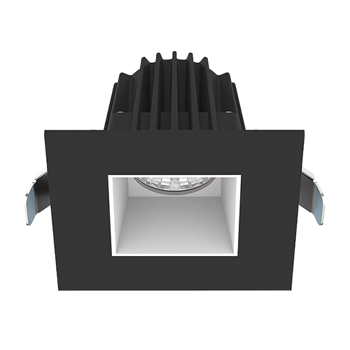 Lotus JXL-COB02-S09W-5CCT-BK-2SR-SM-WH, 2" Square Black Recessed Economy LED, 120VAC, 9W, 5CCT, 470-570 Lumens, Smooth White, 36° Beam Angle