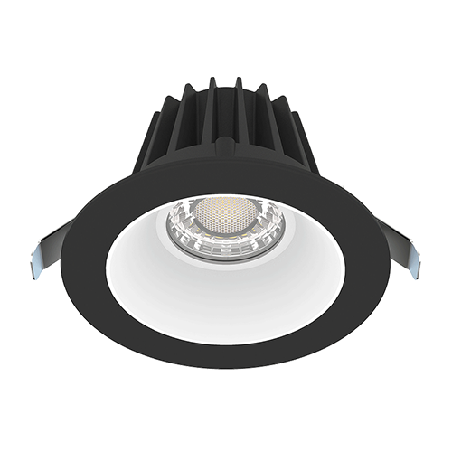 Lotus JXL-COB04-R15W-5CCT-BK-4RR-SM-WH, 4" Round Recessed Economy LED 15W, 120VAC, 5CCT, 1170-1380 Lumens, Black Reflector, Smooth White Trim, Dimmable, 36° Beam Angle
